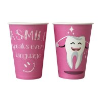 Mundspülbecher Papier Zahn rosa   100St