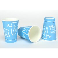 Mundspülbecher Papier Zahn blau   100St