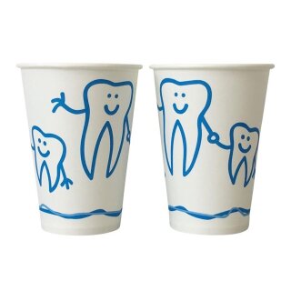 Mundspülbecher Papier Zahn weiß   100St