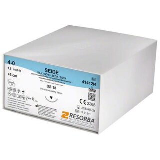 Resorba Seide schwarz 4/0 DS18  2Dtz