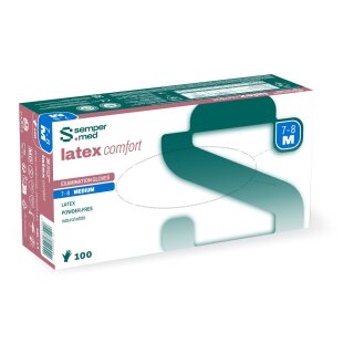 Sempermed Latex Comfort Latexhandschuhe puderfrei naturweiß Gr.L/8.5