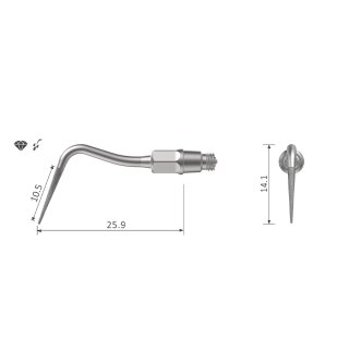 Xpedent Ultraschallspitze k68A Endo (passend für den Einsatz mit KaVo SONICflex Quick® Geräten)