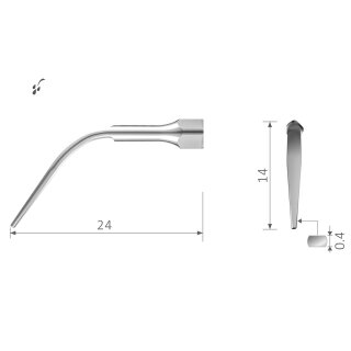 Xpedent Ultraschallspitze Scaling GN3 (passend für den Einsatz mit NSK® VARIOS® Geräten)