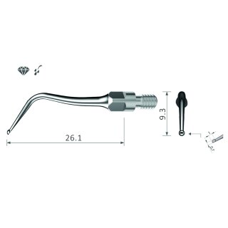 Xpedent Ultraschallspitze SBS2 Kavitätenpräparation (passend für den Einsatz mit Sirona® Geräten)
