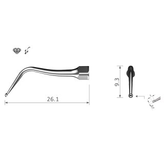 Xpedent Ultraschallspitze SBN2 Kavitätenpräparation (passend für den Einsatz mit NSK® Geräten)