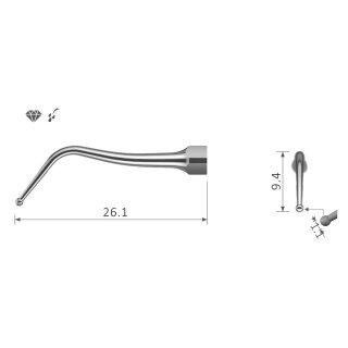 Xpedent Ultraschallspitze SBN1 Kavitätenpräparation (passend für den Einsatz mit NSK® Geräten)