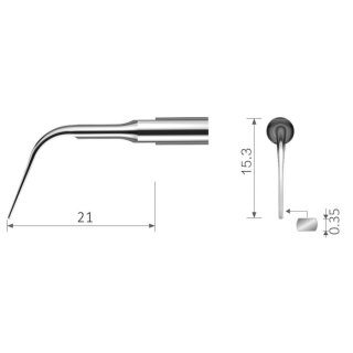 Xpedent Ultraschall Perio-Spitze 10Z (passend für den Einsatz mit ACTEON/Satelec® Geräten)