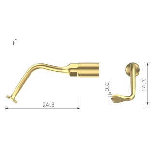 Xpedent Ultraschallspitze US1R Chirurgie (passend für den Einsatz mit MECTRON® Geräten)