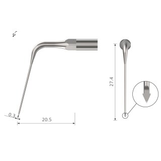 Xpedent Ultraschallspitze eROGP-90 Endo (passend für den Einsatz mit EMS® Geräten)