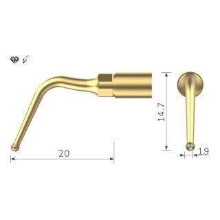 Xpedent Ultraschallspitze UL3 Sinuslifting (passend für den Einsatz mit MECTRON® Geräten)